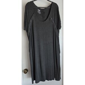 Frida Nursing Dress One Size Dark Gray Solid Short Sleeve Midi Casual Maternity